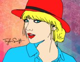 Dibujo Taylor Swift con sombrero pintado por luna0916