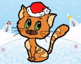 Dibujo Un gato navideño pintado por LunaLunita