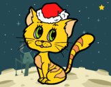 Dibujo Un gato navideño pintado por LunaLunita