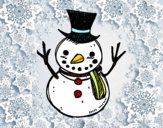 Dibujo Un muñeco de nieve con sombrero pintado por roge