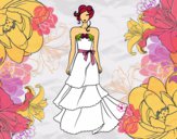 Dibujo Vestido de boda palabra de honor pintado por LunaLunita
