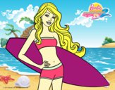 Barbie con tabla de surf