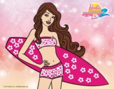 Barbie con tabla de surf