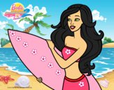 Dibujo Barbie va a surfear pintado por LunaLunita