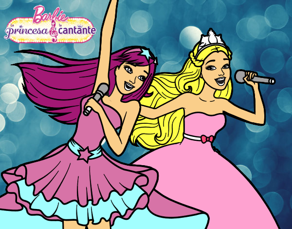 Barbie y la princesa cantando