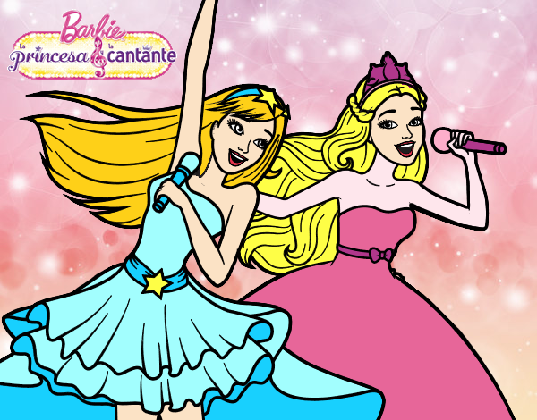 Barbie y la princesa cantando