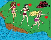 Barbie y sus amigas en la playa