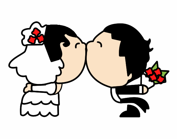 Beso de recién casados