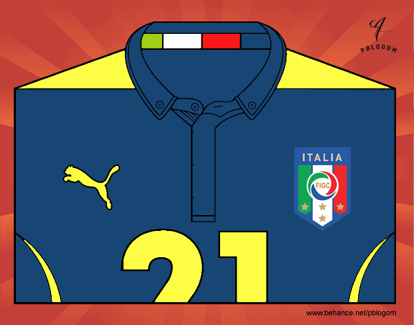 Camiseta del mundial de fútbol 2014 de Italia