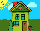 Dibujo Casa con corazones pintado por Dianaz