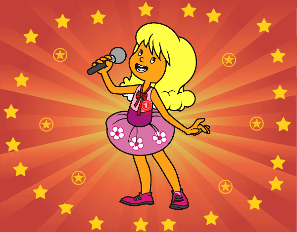 Estrella del pop cantando