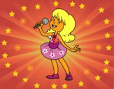 Estrella del pop cantando