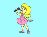 Estrella del pop cantando