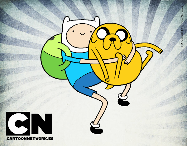 Finn y Jake abrazados