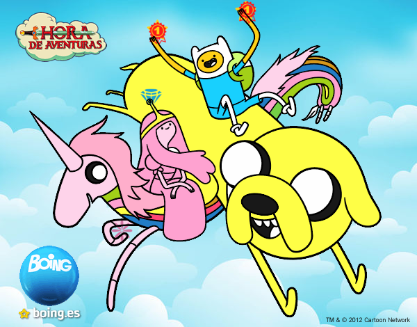 Finn y Jake con la Princesa Chicle