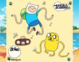 Finn y Jake escuchando música