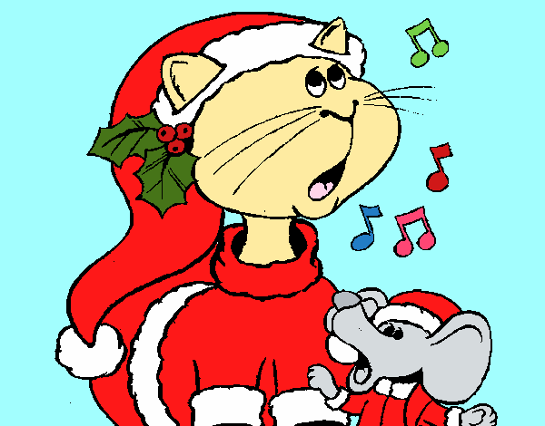 Gato y ratón navideños