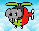 Helióptero con elefante