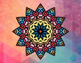 Dibujo Mandala estrella floral pintado por Itzii