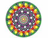 Dibujo Mandala flor con círculos pintado por celiafd
