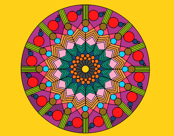 Dibujo Mandala flor con círculos pintado por marcela300