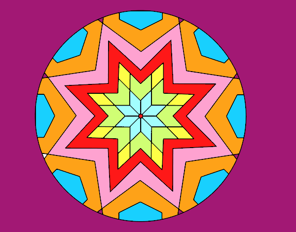 Dibujo Mandala mosaico estrella pintado por celiafd