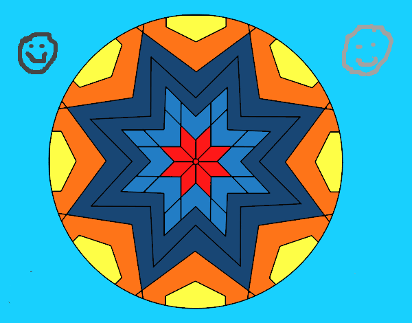 Dibujo Mandala mosaico estrella pintado por marcela300