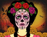 Dibujo Mujer calavera mejicana pintado por LunaLunita