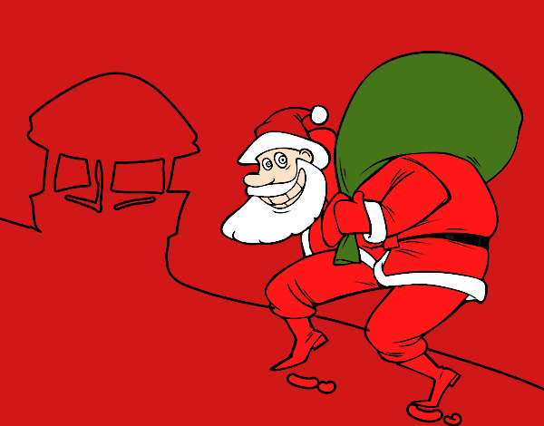 Papá Noel y chimenea