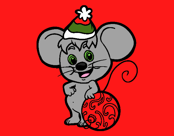 Ratón con Gorro de Navidad