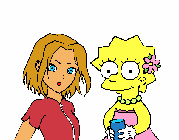 Dibujo Sakura y Lisa pintado por Miren05