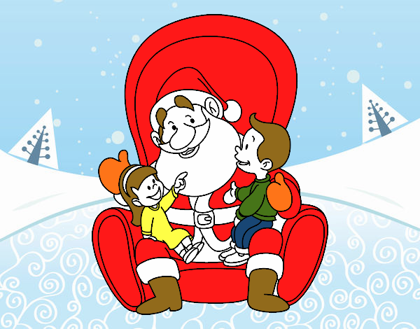 Santa Claus con niños