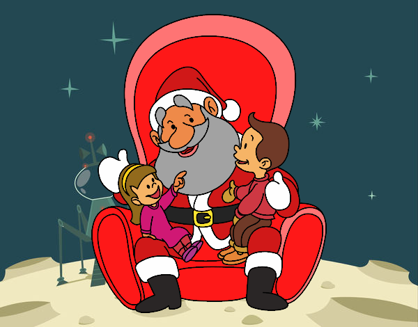 Santa Claus con niños