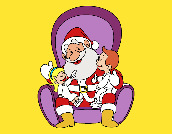 Santa Claus con niños