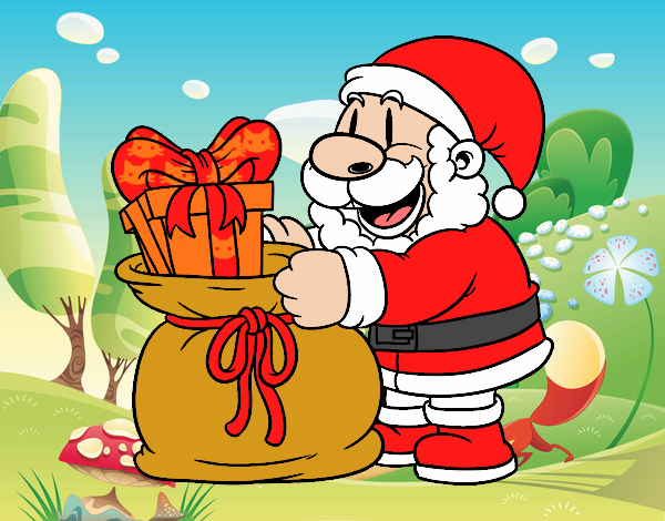 SAnta Claus ofreciendo regalos