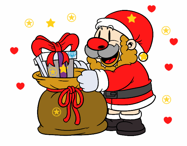 SAnta Claus ofreciendo regalos