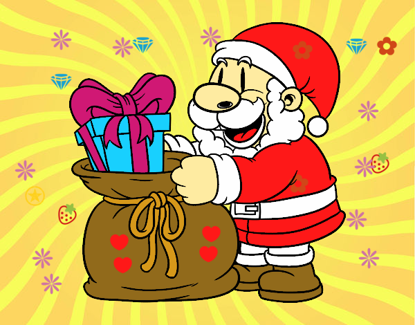 SAnta Claus ofreciendo regalos