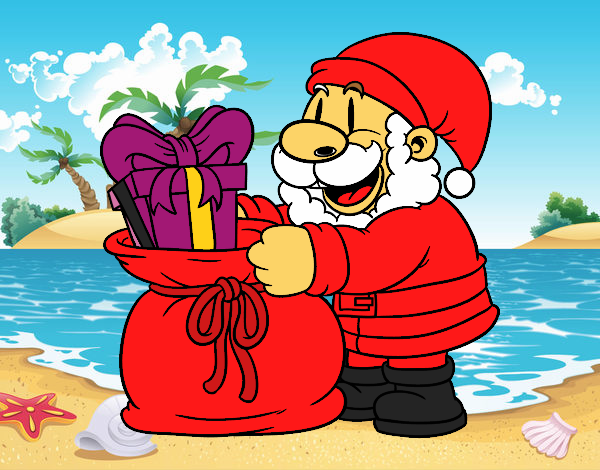 SAnta Claus ofreciendo regalos