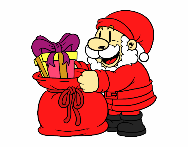 Santa Claus ofreciendo regalos