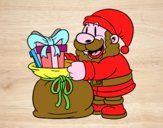 Santa Claus ofreciendo regalos