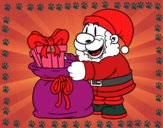 Santa Claus ofreciendo regalos