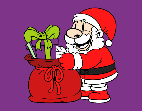 Santa Claus ofreciendo regalos