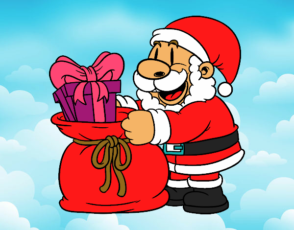 Santa Claus ofreciendo regalos