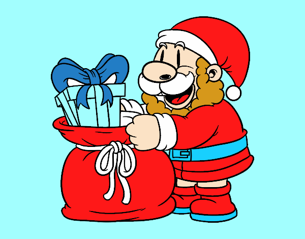 Santa Claus ofreciendo regalos