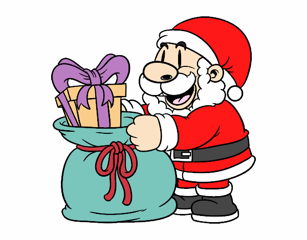 Santa Claus ofreciendo regalos