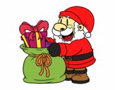 Santa Claus ofreciendo regalos