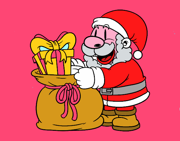 Santa Claus ofreciendo regalos