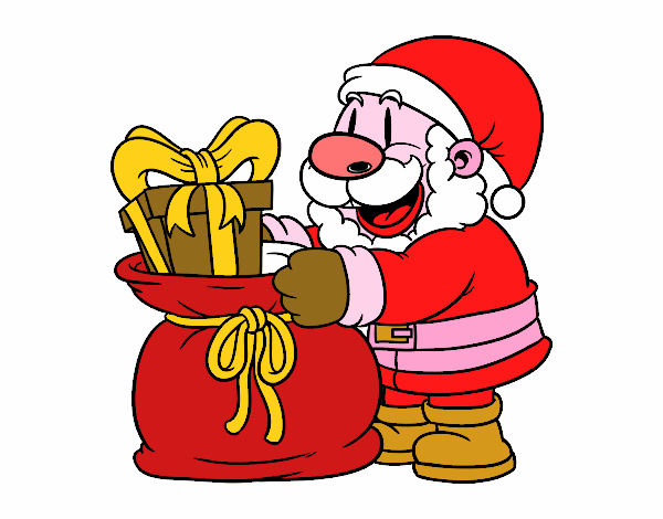 Santa Claus ofreciendo regalos