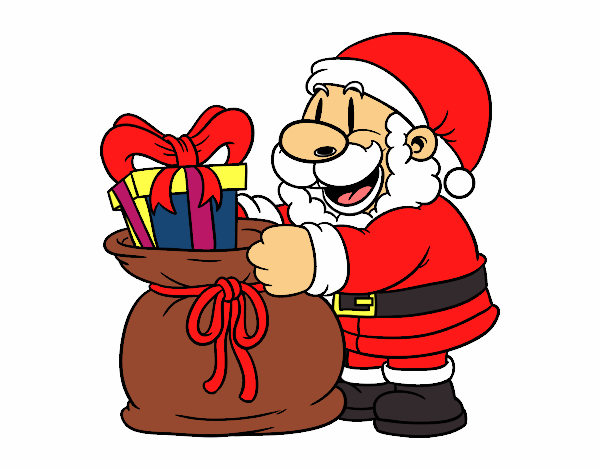 Santa Claus ofreciendo regalos