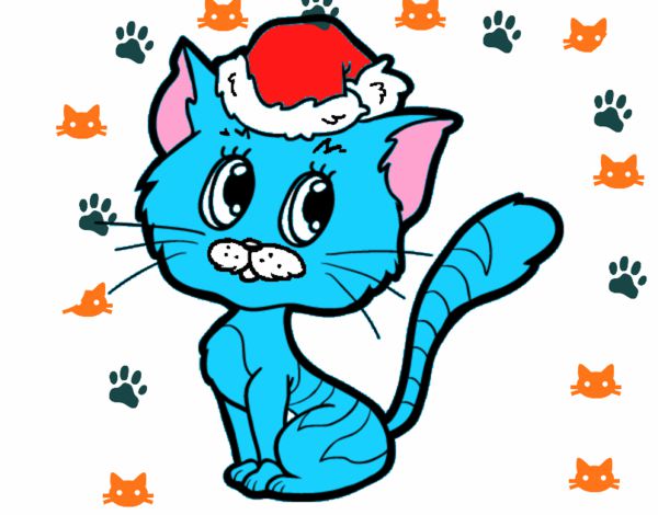 Un gato navideño